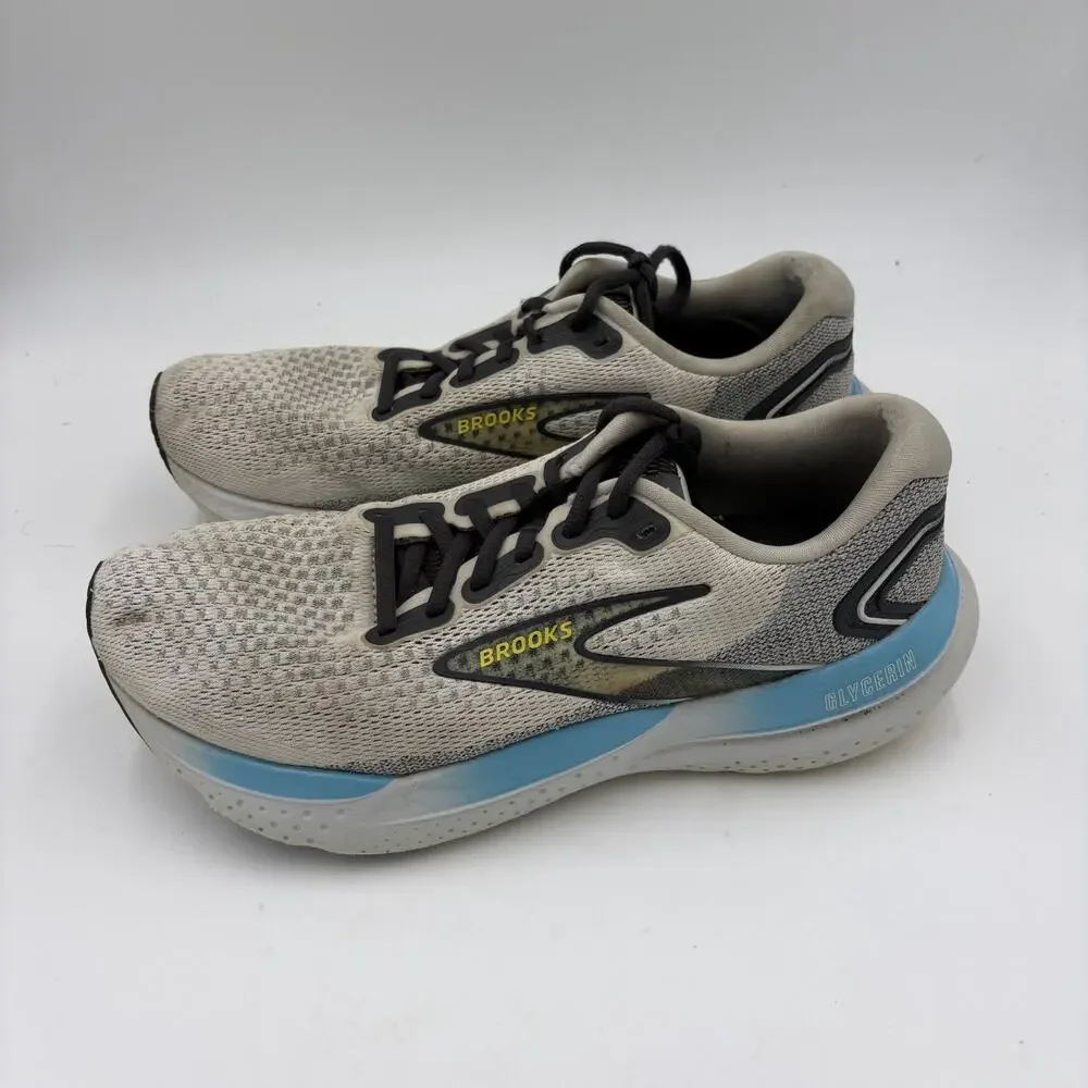 Brooks Glycerin 21 Men's Size 8.5 D Grey And White Comfort Running Sneakers Used
